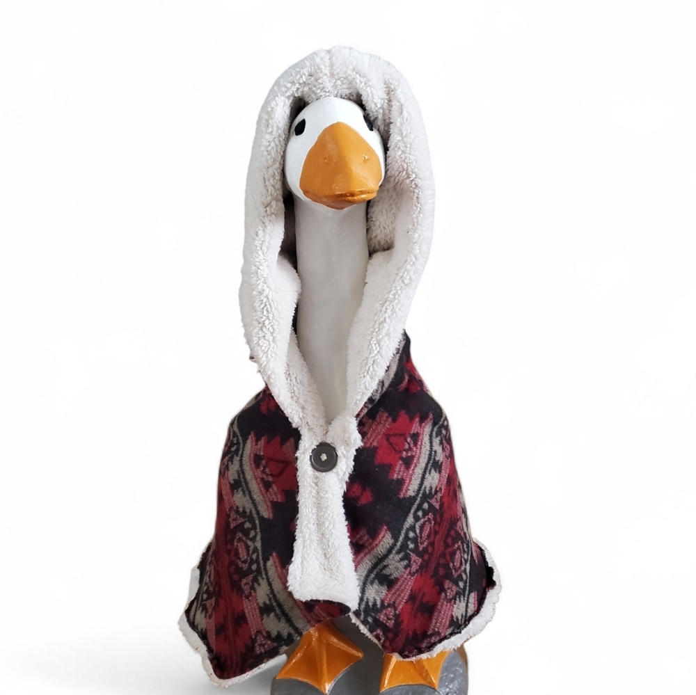 Large Concrete Porch Goose Hooded Cape Homemade
